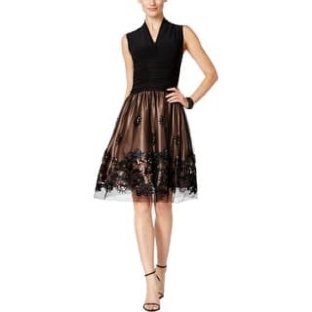 SL Fashion Party Dress Black/Gold